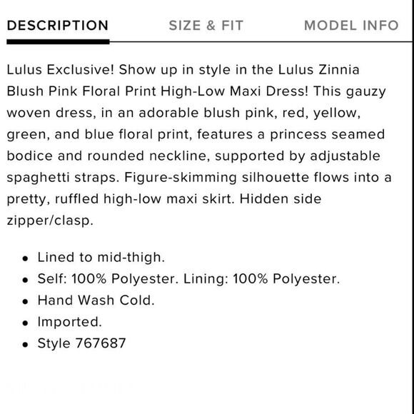 NWT Lulu’s Zinnia Blush Pink Floral Print High-Low Maxi Dress Medium - Picture 12 of 13